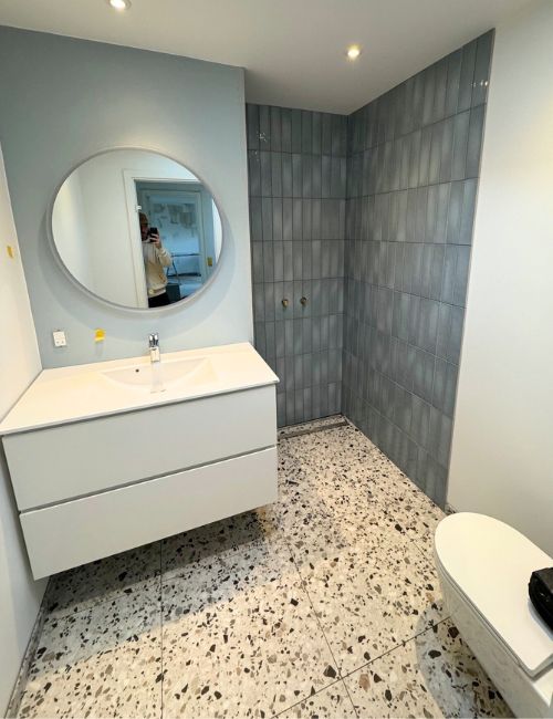 Badeværelse inspiration med terrazzo