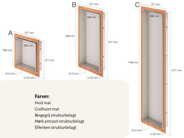 Brusehylde - sprøjtelakeret kasse